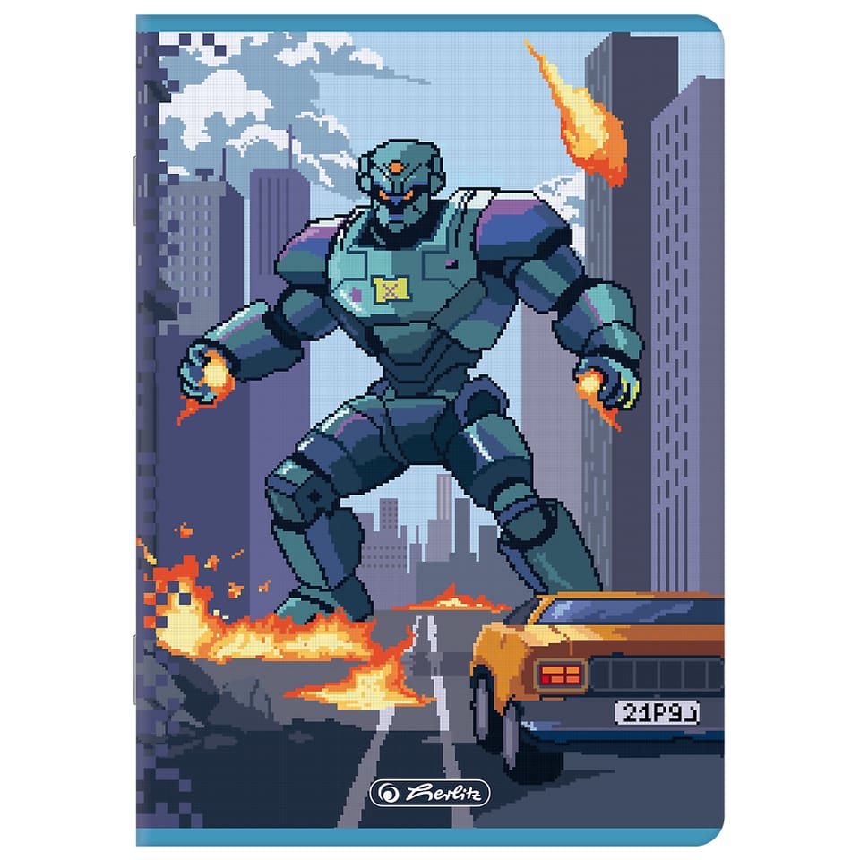 Zeszyt A5 32k linia podwójna kolorowa PIXEL FUN chłopięcy 400207520 HERLITZ
