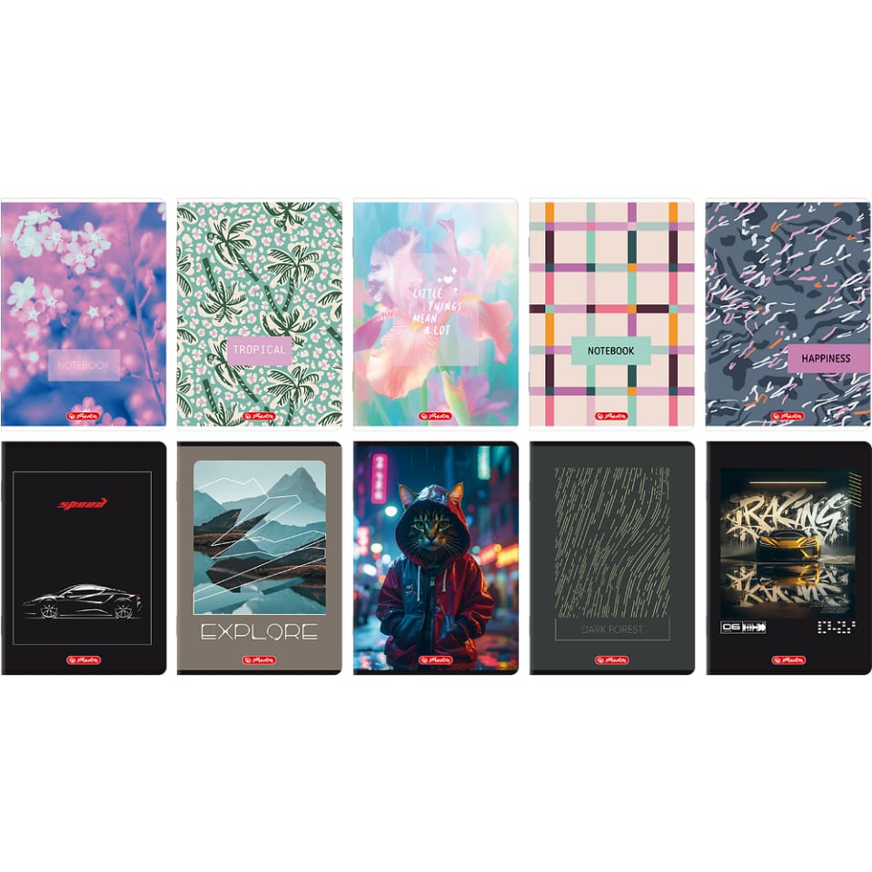 Zeszyt A5 96k kratka z marginesem mix 400206359 HERLITZ