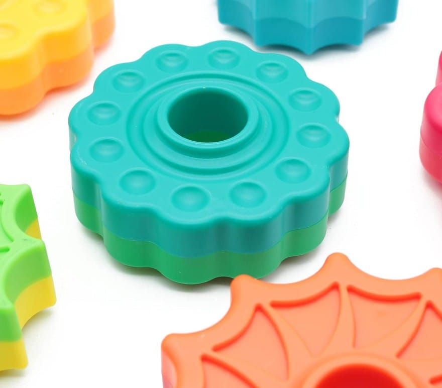 Kolorowa Piramida Sensoryczna Zakręcona Wieża Edukacyjna Krążki Do Układania