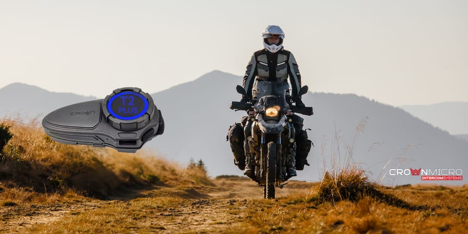 Interkom motocyklowy Crown T2 Plus       Bluetooth czarny