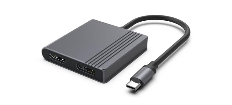 Adapter USB-C męski do HDMI + DP, 4K przy 60 Hz Gembird czarny