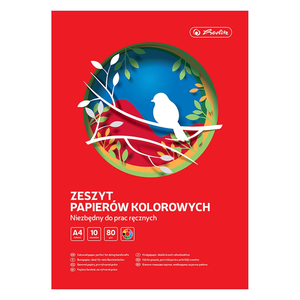 Zeszyt papierów kolorowych A4 10k 80g. 400202600 HERLITZ
