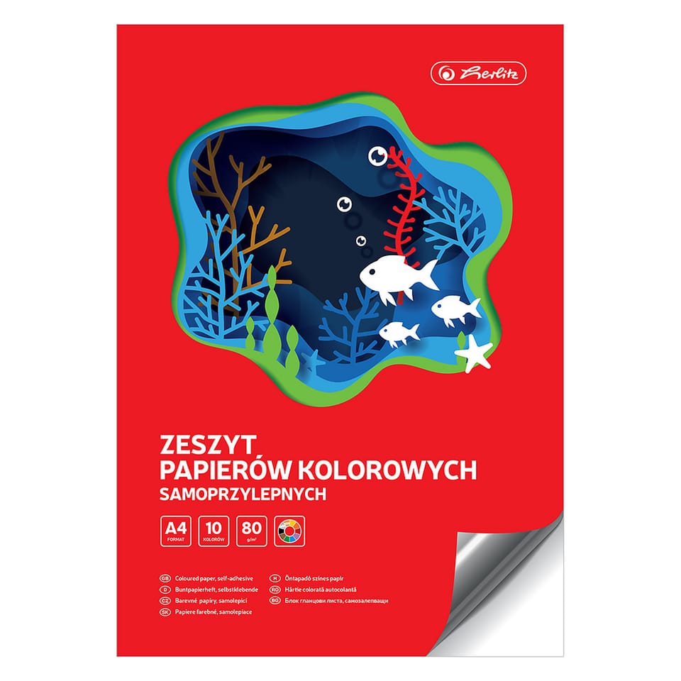 Zeszyt papierów kolorowych samoprzylepny A4 10k 80g. 400201900 HERLITZ
