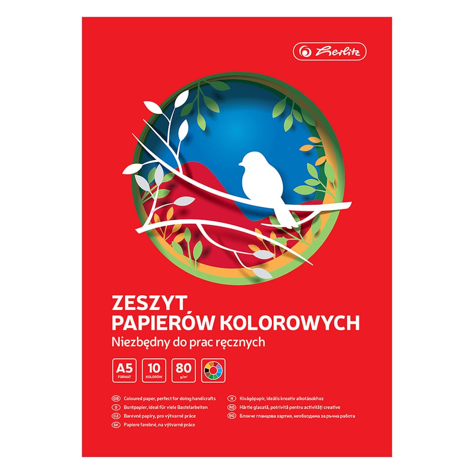 Zeszyt papierów kolorowych A5 10k 80g. 400201865 HERLITZ