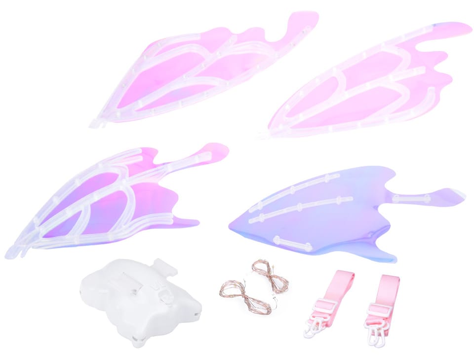 Bajkowe Skrzydła dla Motylka, Elfa, Wróżki Świecące skrzydełka Led ZA5001