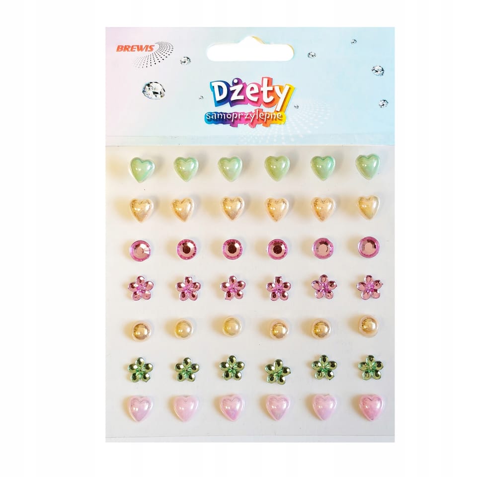 Dżety samoprzylepne DS106 kwiatki, serca BREWIS