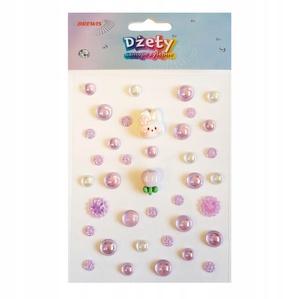 Dżety samoprzylepne DS109 fioletowe perełki BREWIS