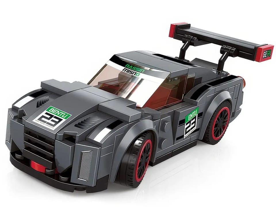 Klocki techniczne Sportowe auto SZARE 166-elementów + naklejki ZA5743