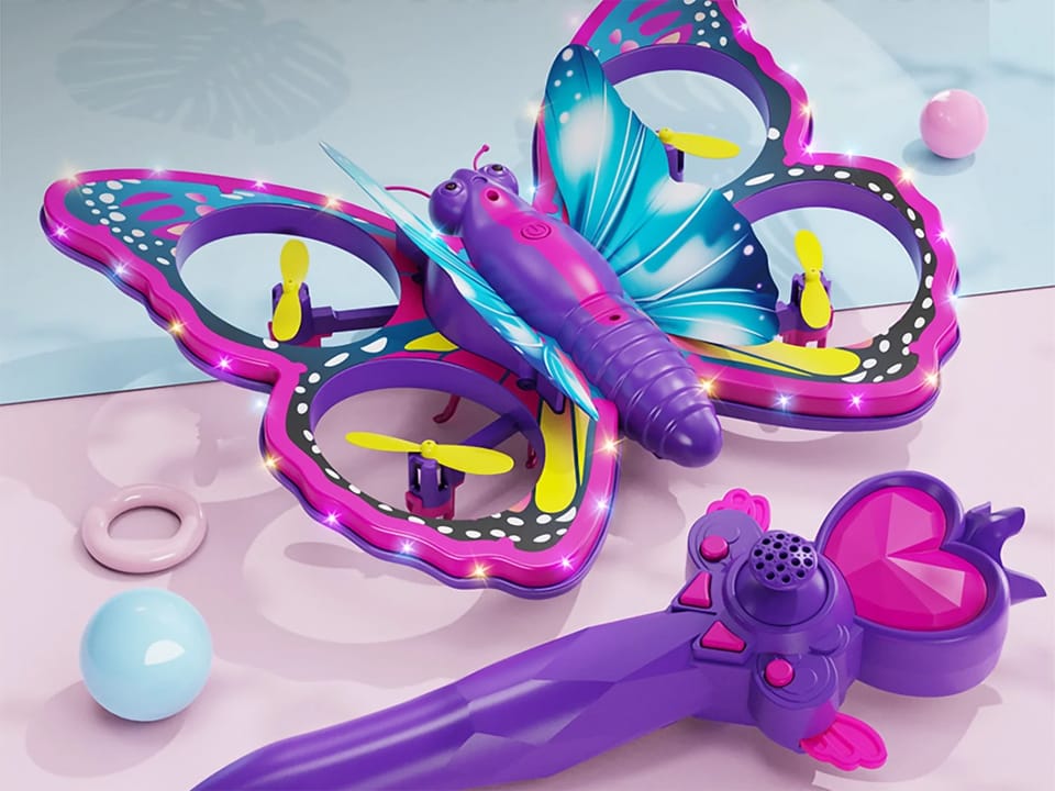 Bajecznie kolorowy Motyl Dron sterowany za pomocą Magicznej Różdżki RC0727