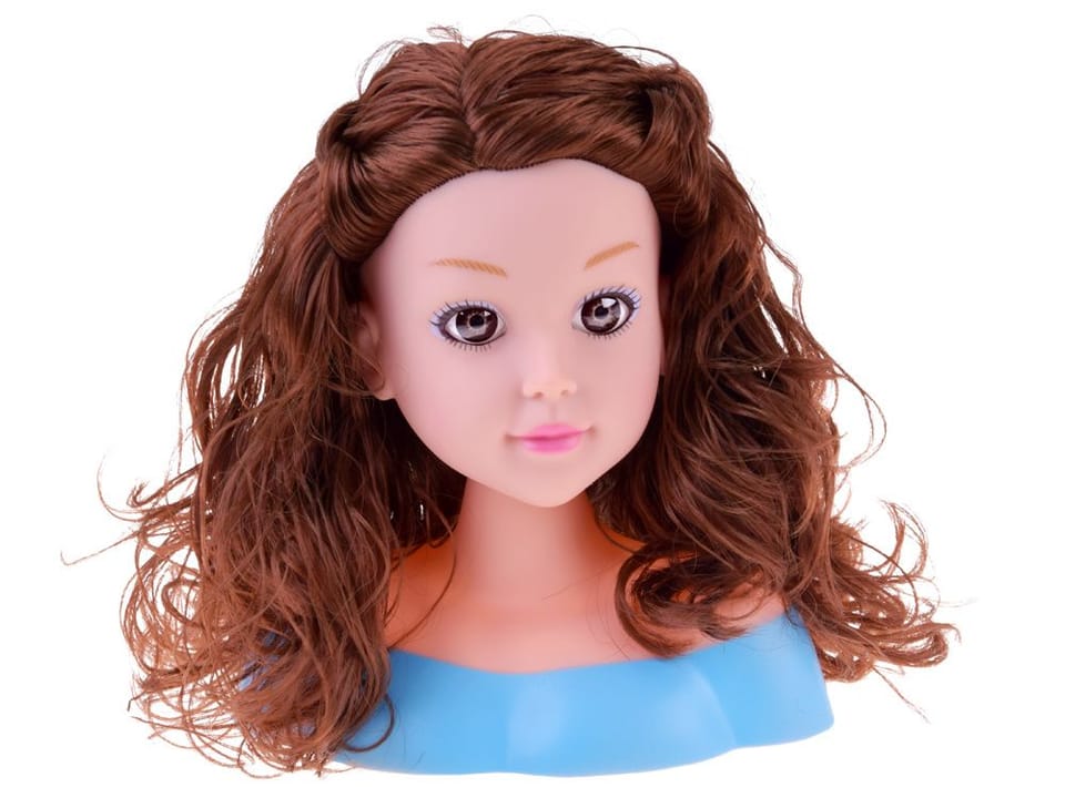 Głowa do czesania 20 cm LALKA SZATYNKA z akcesoriami fryzjerskimi ZA5838