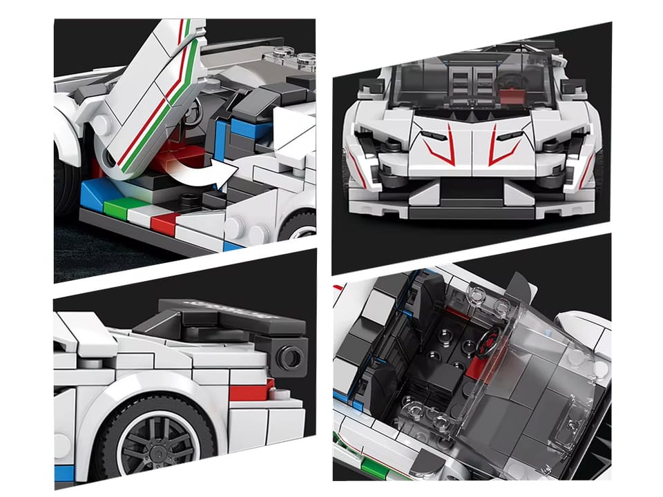 Klocki techniczne Supersportowe auto BIAŁY KABRIOLET spojler 348-ele ZA5787