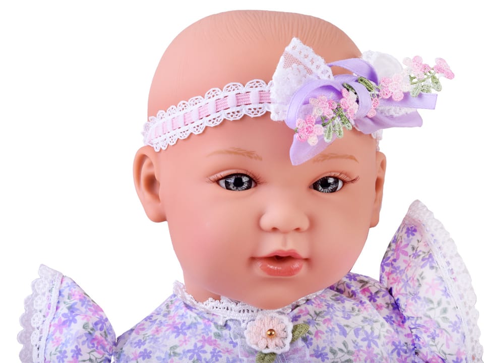 Lalka BOBAS interaktywna 46cm - w liliowej sukience + akcesoria ZA5834