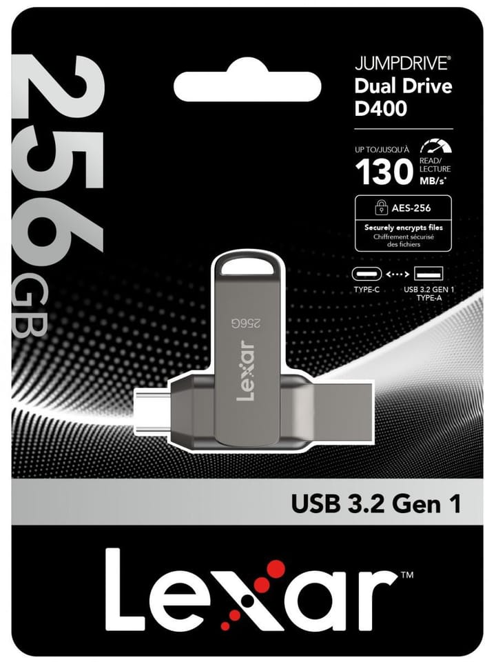 Lexar JumpDrive LJDD400256G-BNQNG pamięć USB 256 GB USB Type-C 3.2 Gen 1 (3.1 Gen 1) Szary