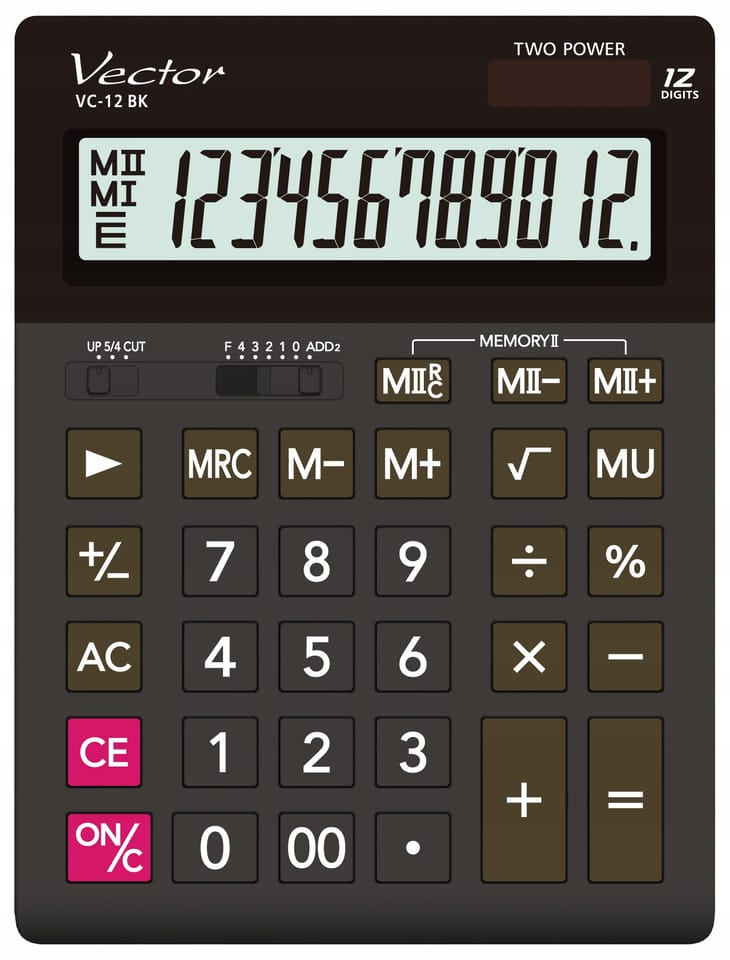 Kalkulator biurowy VECTOR VC-12BK