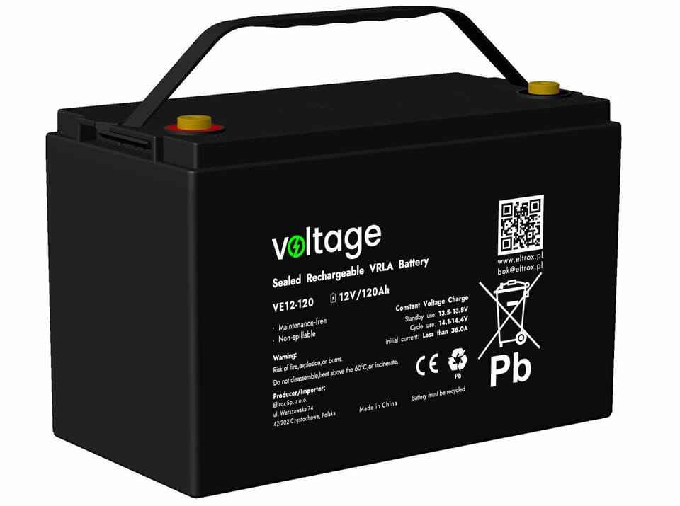 Akumulator AGM Voltage 12V 120Ah VE12-120 (Żywotność 6-9 lat)