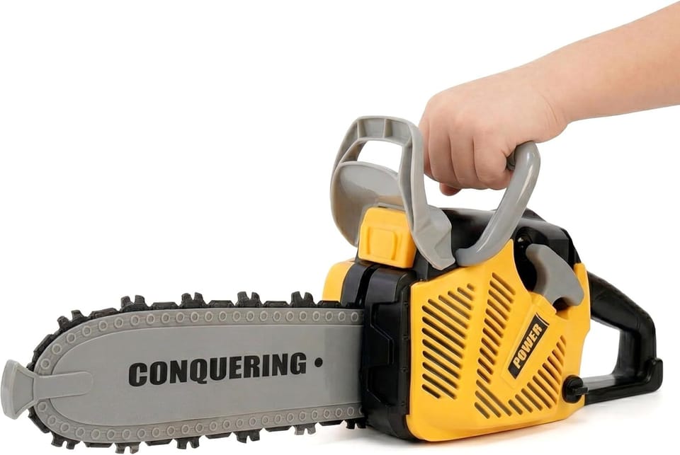 Piła Łańcuchowa Motorowa Zestaw Dla Małego Drwala Kask z oświetleniem