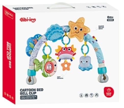 Pałąk Łuk Sensoryczny Z Zabawkami Grzechotki Do Łóżeczka Wózka Fotelika Zwierzęta Morskie