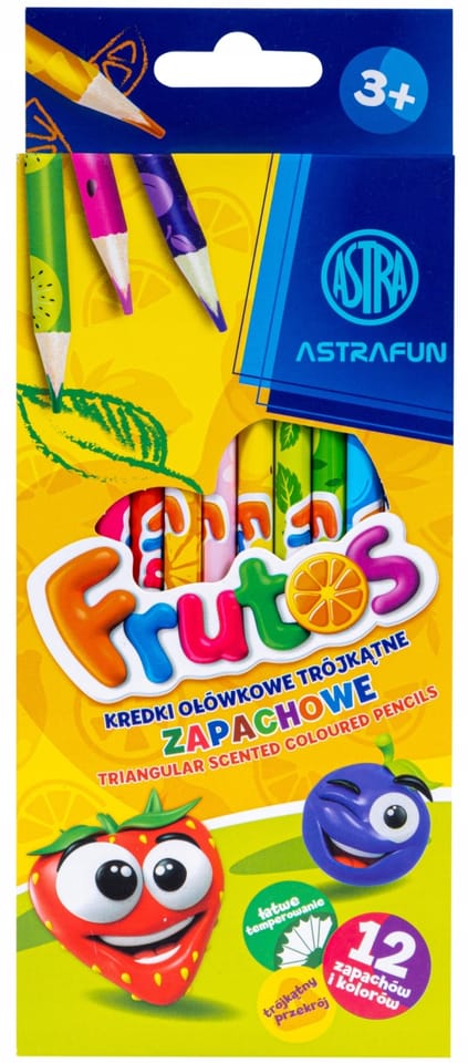 Kredki ołówkowe zapachowe trójkątne FRUTOS 12 kol. 312024002 ASTRA