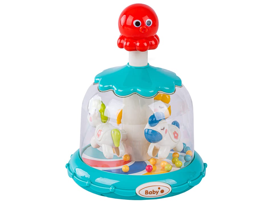 Bączek Kolorowa Karuzela Z Kulkami Ośmiornica Koniki Kucyki + Obręcze