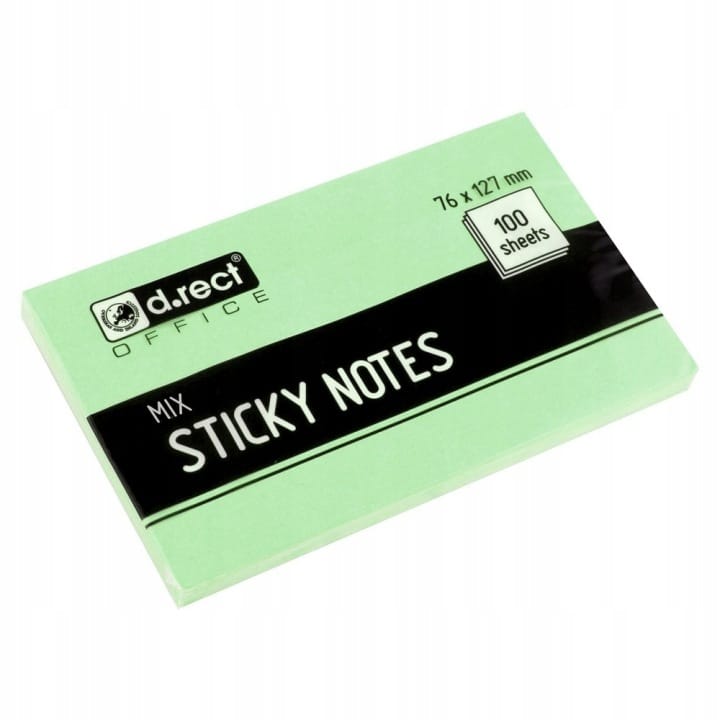 Bloczek samoprzylepny 76x127mm mix kolorów D.RECT 009259