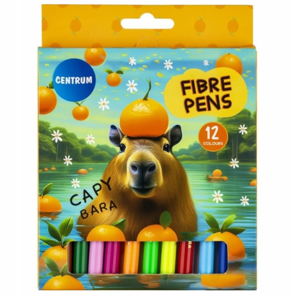 Flamastry szkolne 12 kolorów KAPIBARA 80125 CENTRUM