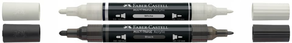 Marker akrylowy Multimark dwie końcówki 2 kolory czarny i biały 186011 Faber-Castell