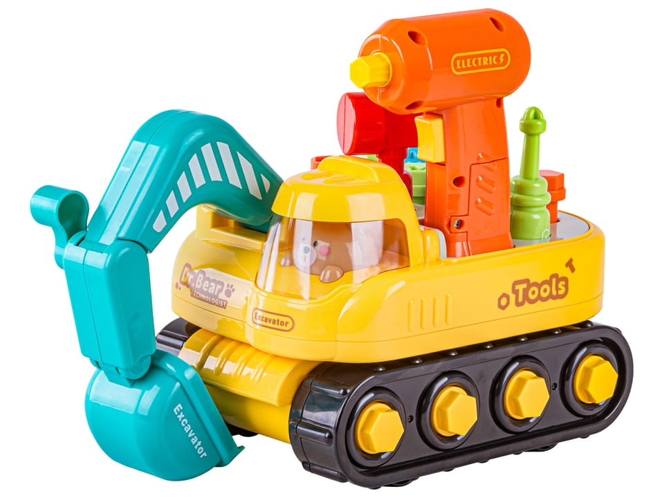 Koparka do rozkręcania i skręcania Jeździ Skręca + Wkrętarka Narzędzia