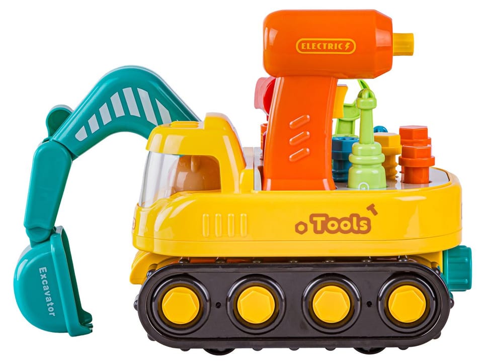 Koparka do rozkręcania i skręcania Jeździ Skręca + Wkrętarka Narzędzia