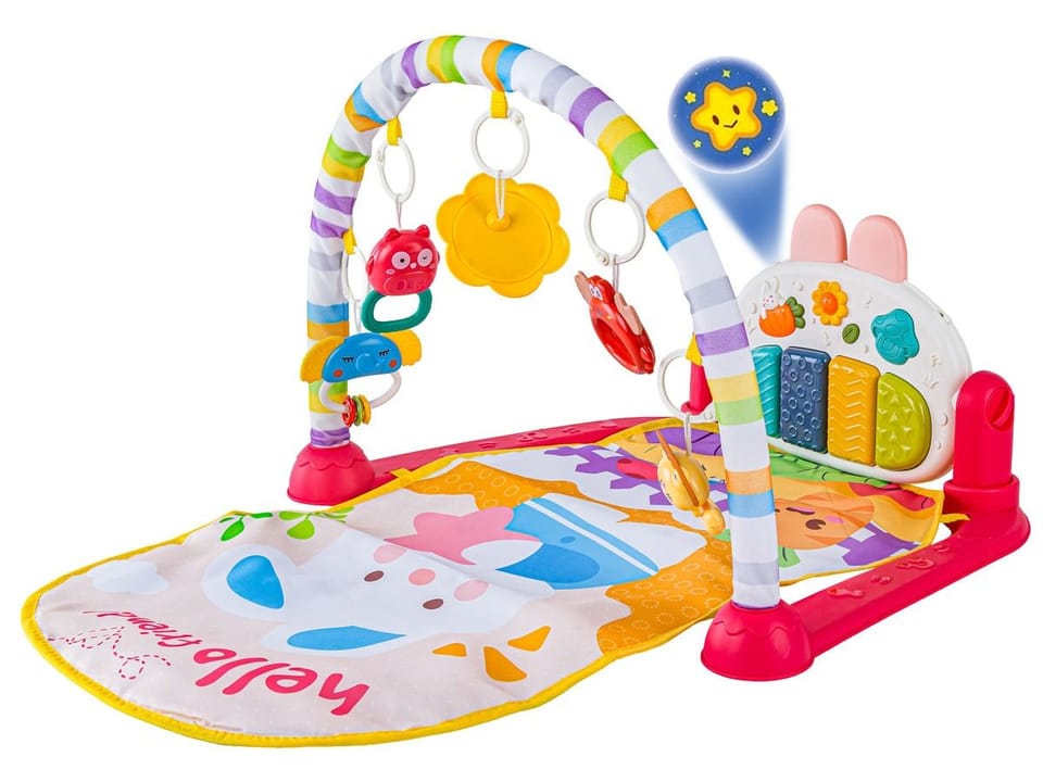 Mata edukacyjna dla dzieci 2w1 Interaktywna Pianinko Grzechotki Projektor