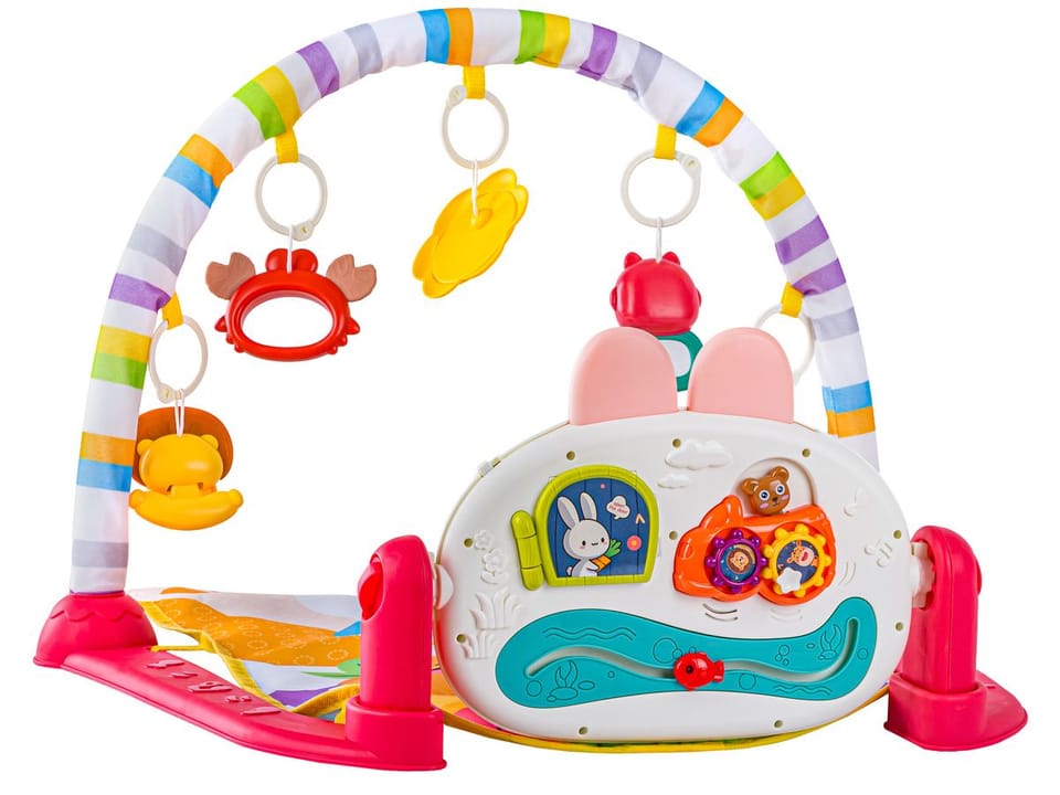 Mata edukacyjna dla dzieci 2w1 Interaktywna Pianinko Grzechotki Projektor