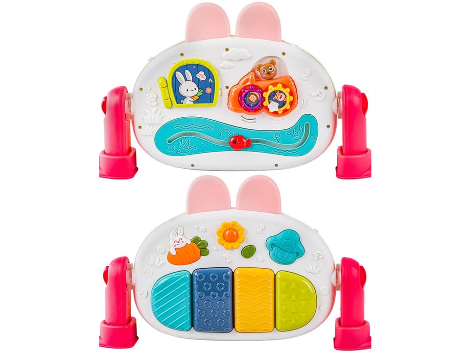 Mata edukacyjna dla dzieci 2w1 Interaktywna Pianinko Grzechotki Projektor