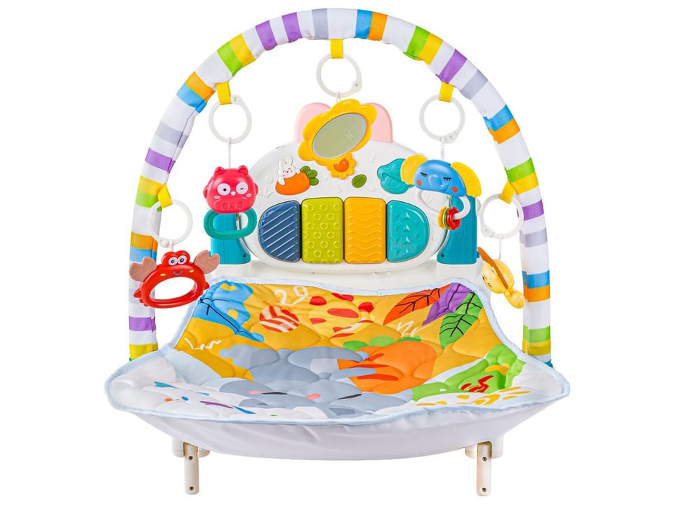 Leżaczek Bujaczek Mata edukacyjna dla dzieci Interaktywna Pianinko Grzechotki Projektor