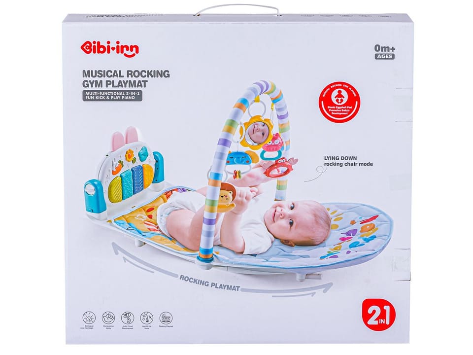 Leżaczek Bujaczek Mata edukacyjna dla dzieci Interaktywna Pianinko Grzechotki Projektor