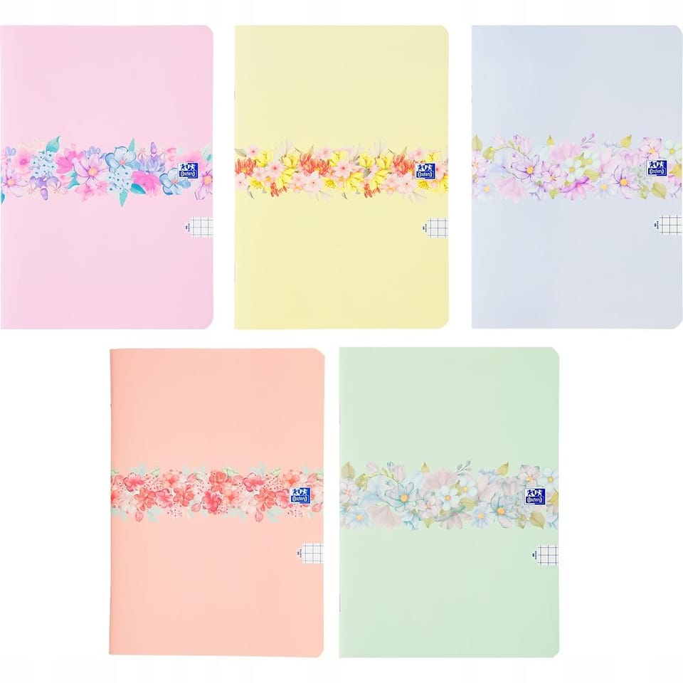 Zeszyt A5 60k kratka mix FLOWERS 400181450 OXFORD