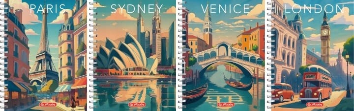 Kołozeszyt HERLITZ RETRO CITY B5/100K 70g kratka 400196852