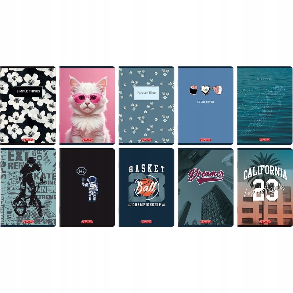 Zeszyt A5 60k kratka z marginesem mix 400206343 HERLITZ