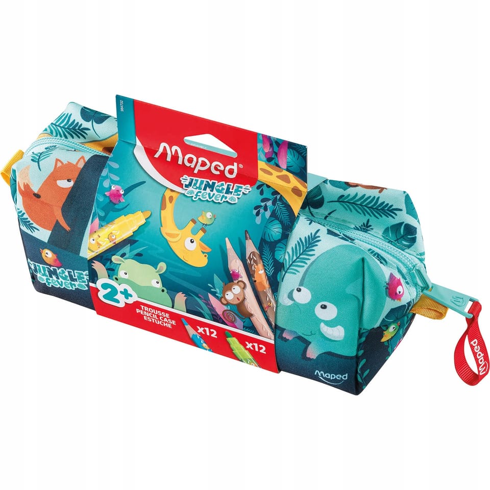 Piórnik MAPED Jungle Fever 12 kredek+ 12 flamastrów 984732