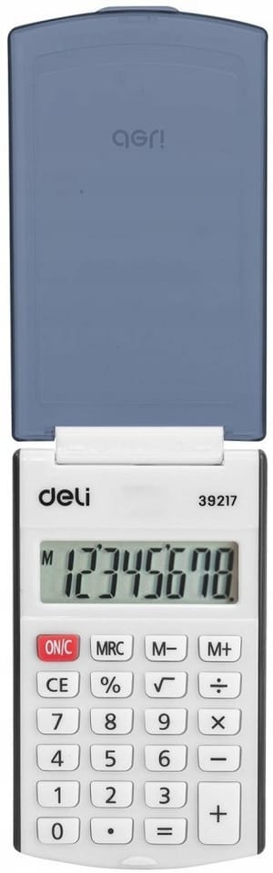 Kalkulator kieszonkowy zamykany 8- pozycyjny czarny E39217 BLACK DELI