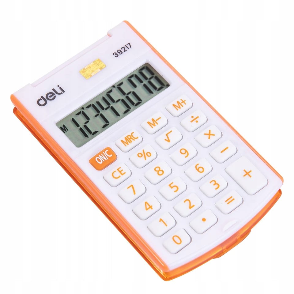 Kalkulator kieszonkowy zamykany 8- pozycyjny pomarańczowy E39217 ORANGE DELI
