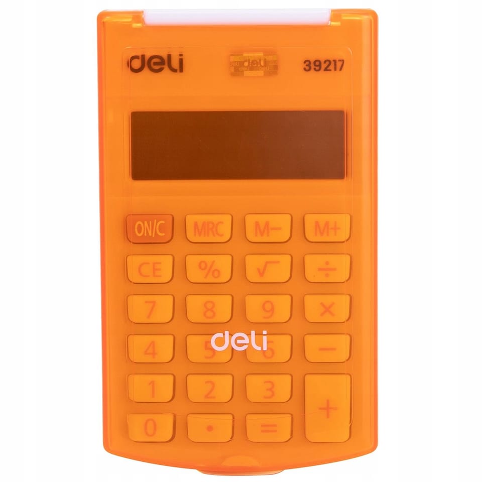 Kalkulator kieszonkowy zamykany 8- pozycyjny pomarańczowy E39217 ORANGE DELI
