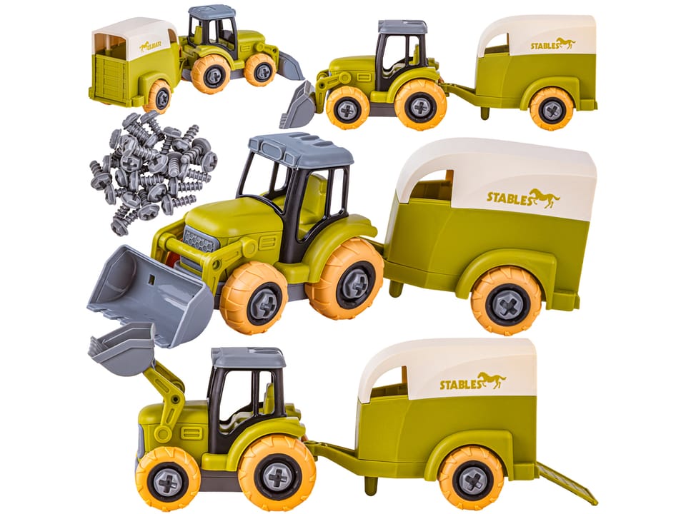 Farma Traktor Kombajn Do Skręcania Stajnia Gospodarstwo Rolne Zestaw Majsterkowicza Rolnika Zwierzęta Wkrętarka