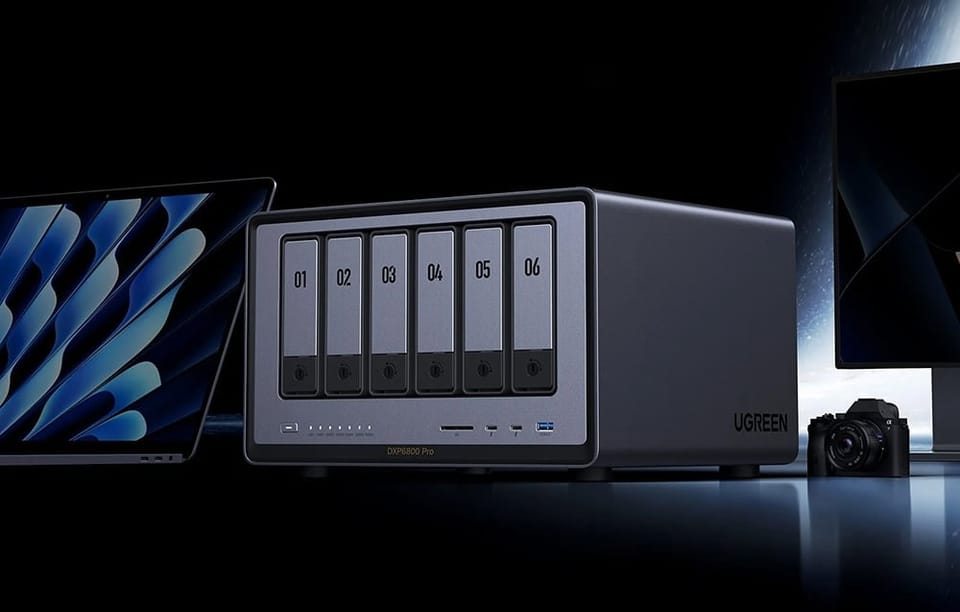 Serwer plików NAS Ugreen DXP6800 Pro, 6-dyskowy, Intel i5-1235U, 8GB DDR5, 2x 10GbE, 8K HDMI, SD 4.0