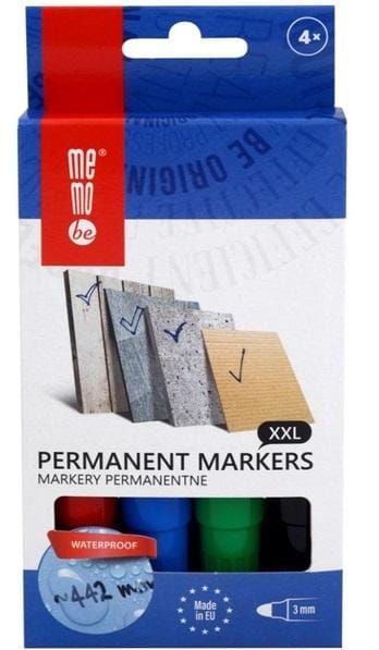 Marker permanentny M200 końcówka okrągła 3mm 4 kolory MM200-99 MEMOBE