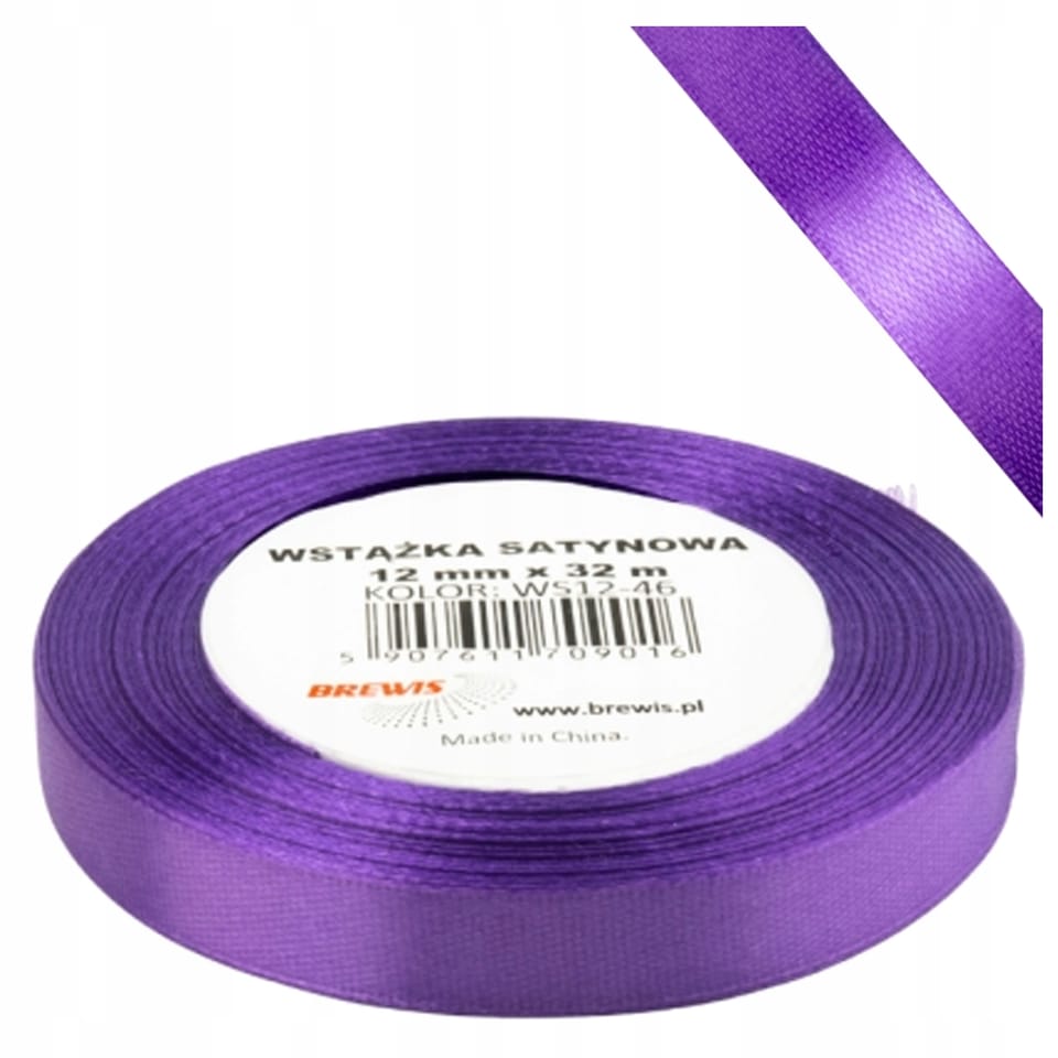 Wstążka satynowa 12mm/32m WS12-46 orchidea BREWIS