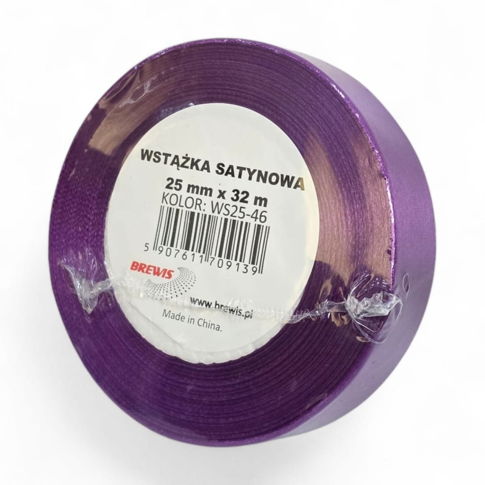 Wstążka satynowa 25mm/32m WS25-46 orchidea BREWIS