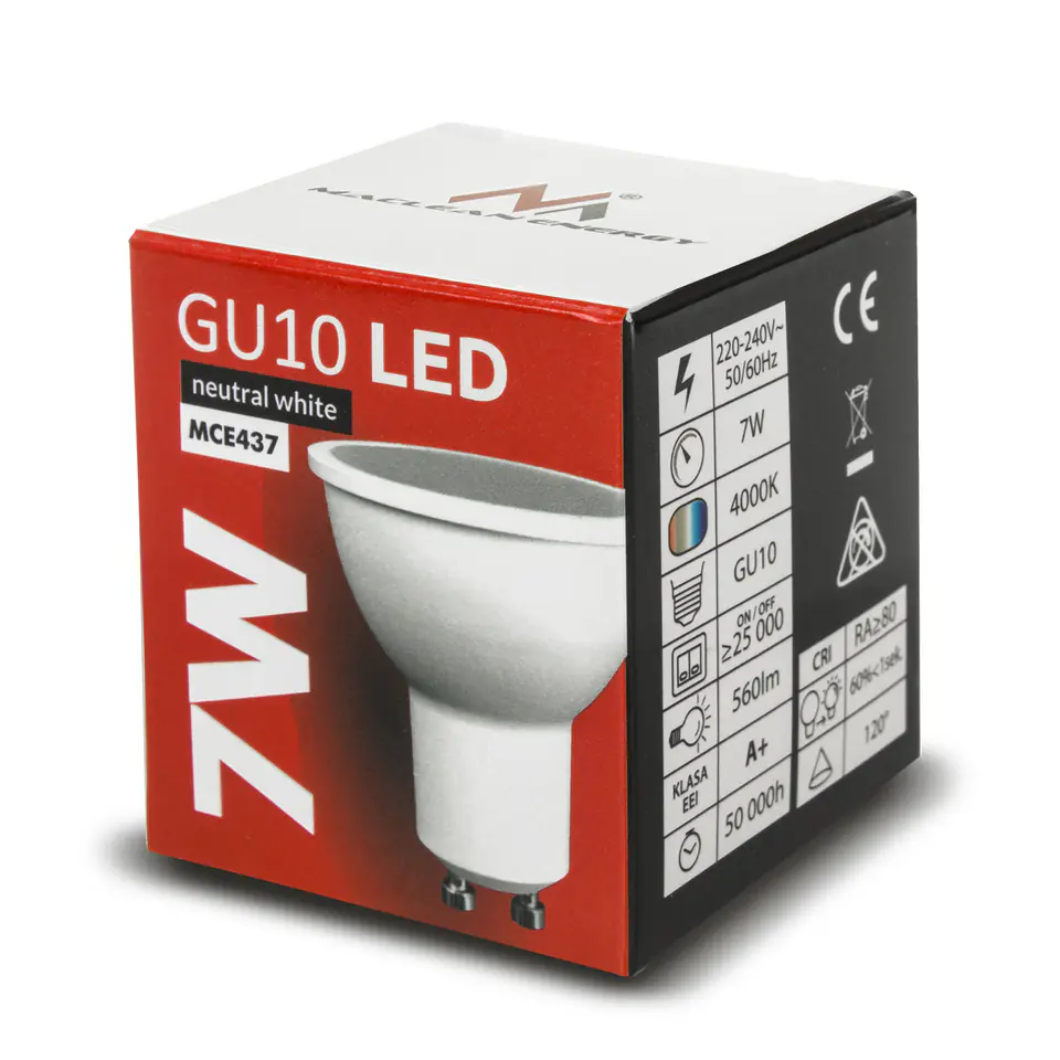 Żarówka LED Maclean, GU10, 7W 230V MCE437 WW, ciepła biała