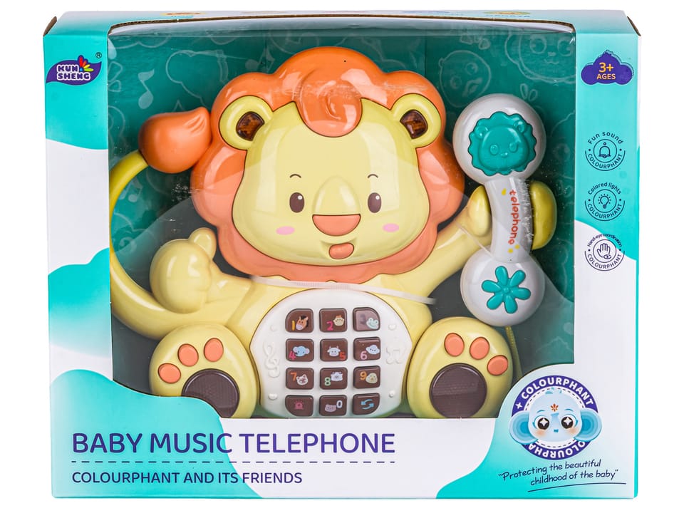 Edukacyjna Zabawka Muzyczna LEW Z Telefonem Telefon Melodie Dźwięki Podświetlenie