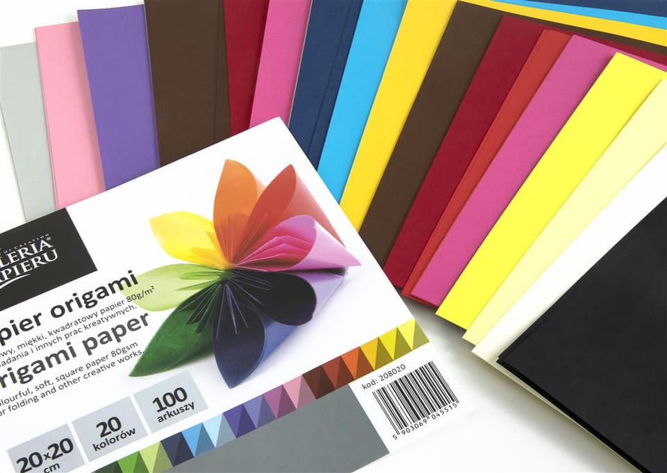 Papier do origami mix kolorów 20x20cm (100ark.) 80g/m2 208020 Galeria Papieru