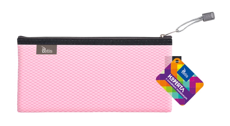 Koperta 24x12cm z suwakiem metalowym TETIS BT609-R różowa