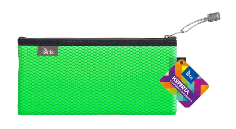 Koperta 24x12cm z suwakiem metalowym TETIS BT609-Z zielona